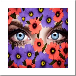 Colorful Flower Eyes Posters and Art